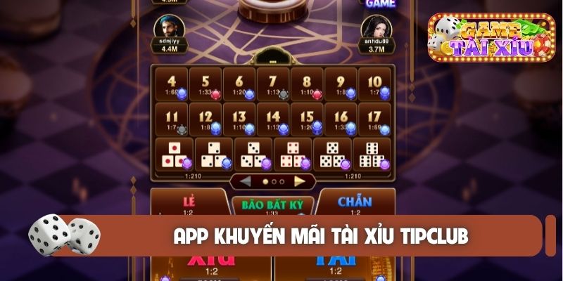 app khuyến mãi Tài Xỉu TIPCLUB